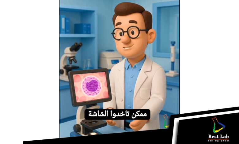 ميكروسكوب مع شاشة ١٠ بوصة من شركة بست لاب